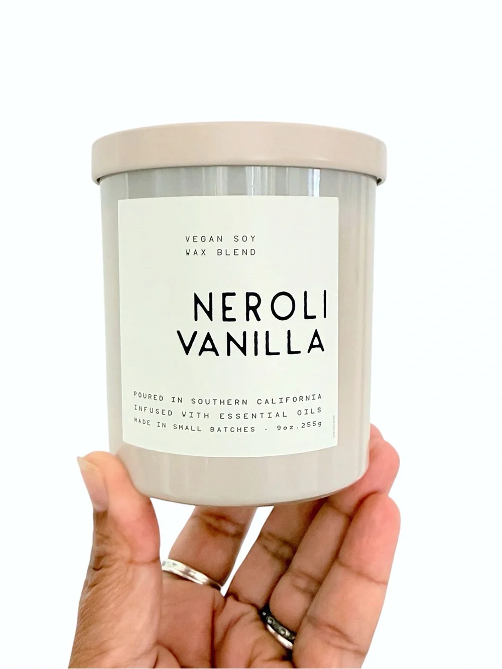 Neroli Vanilla Scented Candle - Vegan Soy Wax (Cream)